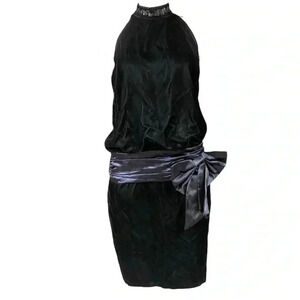 Gunne Sax vintage 80s Jessica McClintock drop-waist velvet Flapper Dress